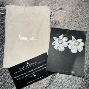 Lele Sadoughi Wallflower Button Earrings in Periwinkle Tortoise